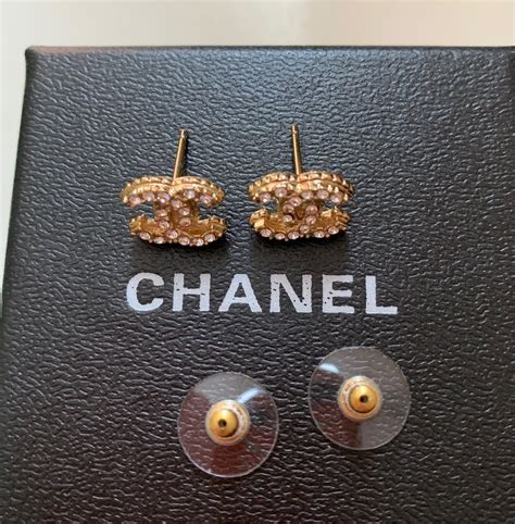 chanel crystal dot earrings|Stud earrings .